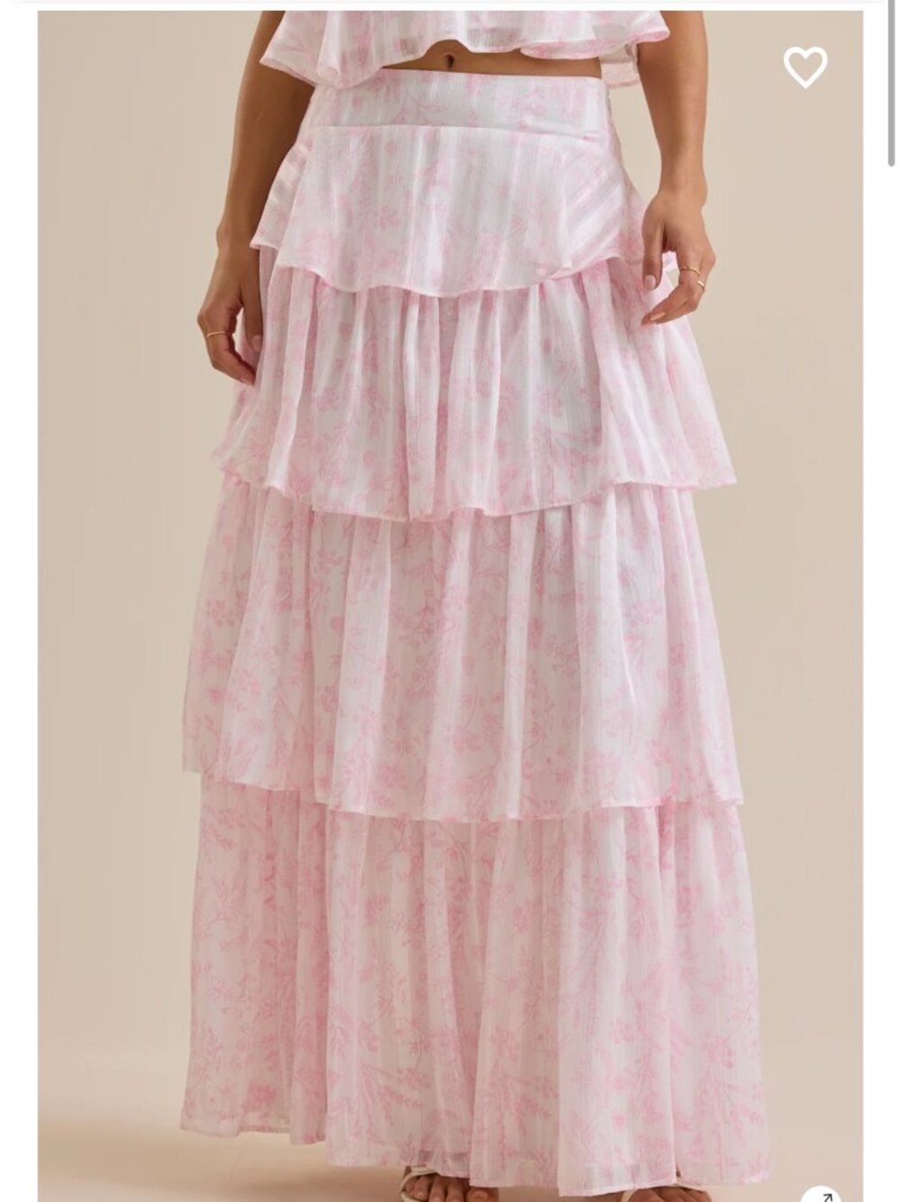 Altar'd State Rosie Tiered Skirt NWT Floral Pink Summer Skirt